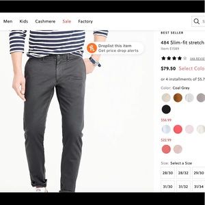 J. Crew 484 Slim Fit Stretch Chino